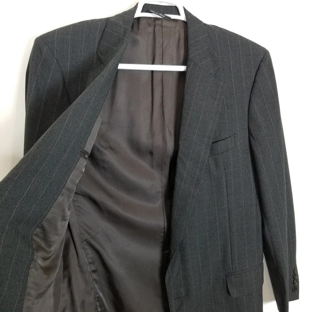 Ermenegildo Zegna Men's Striped Wool Blazer Sz 52 R‎ Sport Jacket Gray
